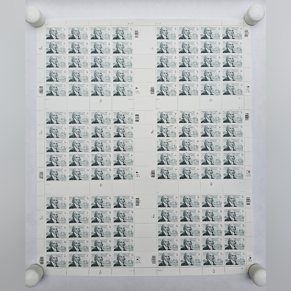President James Madison 34 Cent Stamp 6 Full Sheets of 20 Scott #3545 MNH 2001